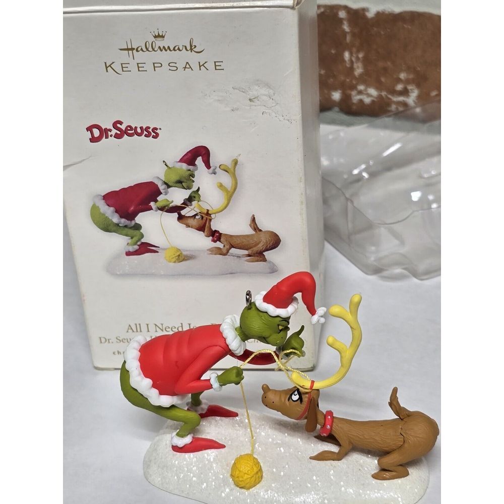 Hallmark Keepsake -2010 -"All I Need is a Reindeer"- Dr. Seuss- Grinch Ornament.
